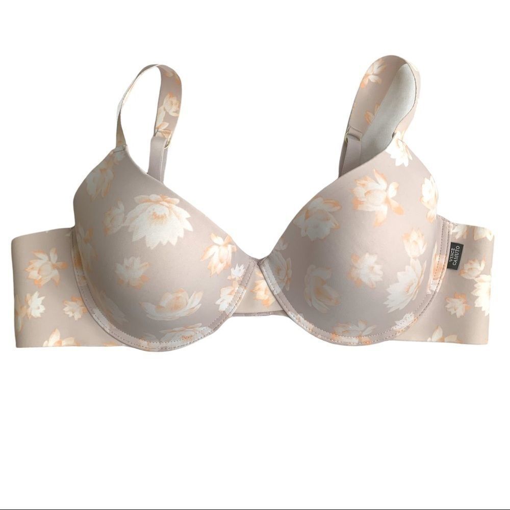 VINCE CAMUTO Floral nude tee shirt bra 42C